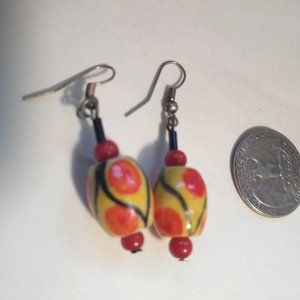 Handpainted ceramic earrings